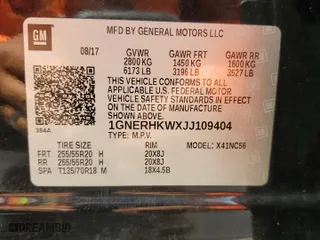 2018 Chevrolet Traverse LT Leather with VIN 1GNERHKWXJJ109404, listed as a Copart auction lot 52233975 with 114,957 mi miles and Salvage Title. Bid and sale history available at carsss.com. Image 13.