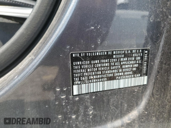 2013 Volkswagen Jetta TDI w/Premium with VIN 3VWLL7AJ6DM440499, listed as a Copart auction lot 60189355 with 148,786 mi miles and Clean title. Bid and sale history available at DreamBid. Image 12.