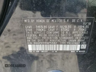 2019 Honda Fit LX with VIN 3HGGK5H44KM753061, listed as a Copart auction lot 78416244 with 56,090 mi miles and Salvage Title. Bid and sale history available at carsss.com. Image 13.