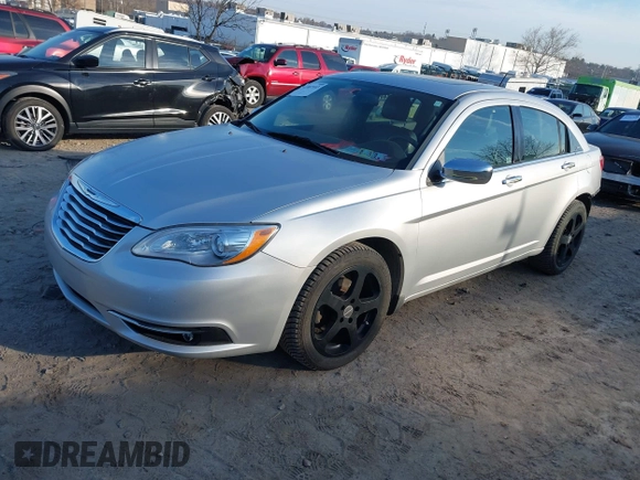 2012 Chrysler 200 Limited with VIN 1C3CCBCG2CN305455, listed as a IAAI auction lot 41907553 with 121,159 mi miles. Bid and sale history available at carsss.com. Image 2.