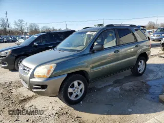 2007 Kia Sportage LX with VIN KNDJF724X77355397, listed as a Copart auction lot 43555855 with 146,023 mi miles and Salvage Title. Bid and sale history available at carsss.com. Image 1.