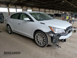 2015 Buick LaCrosse Premium II with VIN 1G4GF5G32FF275980, listed as a Copart auction lot 44984335 with 197,833 mi miles and Salvage Title. Bid and sale history available at DreamBid. Image 4.