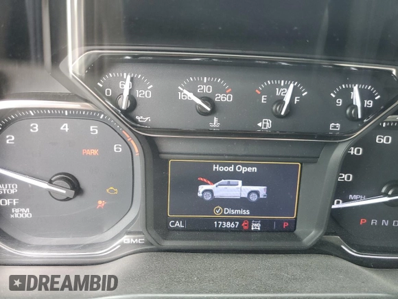 2019 GMC Sierra 1500 SLT z VIN 3GTU9DED4KG113488, wystawiony jako Copart lot #47656595 z przebiegiem 173 867 mil mil oraz Szkoda całkowita • Salvage title. Historia ofert i sprzedaży dostępna na DreamBid. Obrazek 9.