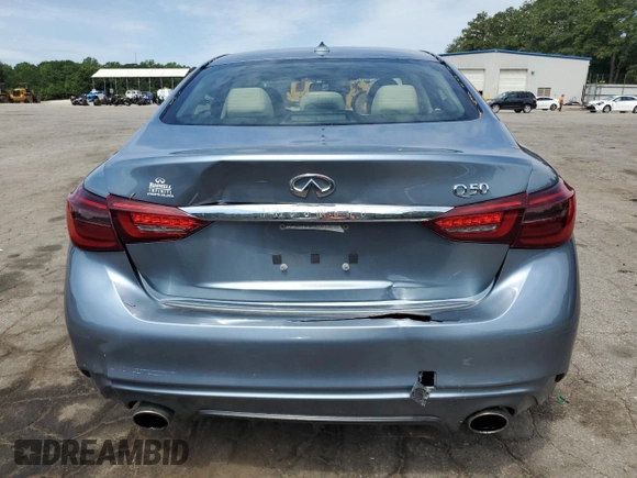 2019 Infiniti Q50 Luxe with VIN JN1EV7AP1KM510058, listed as a Copart auction lot 58036965 with 53,779 mi miles and Salvage title. Bid and sale history available at DreamBid. Image 6.