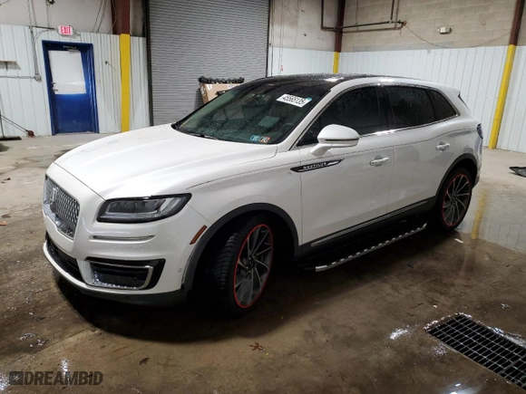2019 Lincoln Nautilus Reserve with VIN 2LMPJ8LP4KBL56326, listed as a Copart auction lot 45565135 with 0 mi miles and Salvage Title. Bid and sale history available at carsss.com. Image 1.