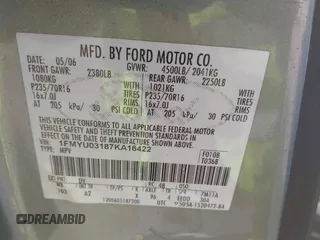 2007 Ford Escape XLT with VIN 1FMYU03187KA16422, listed as a IAAI auction lot 42168052 with 189,757 mi miles and . Bid and sale history available at DreamBid. Image 9.