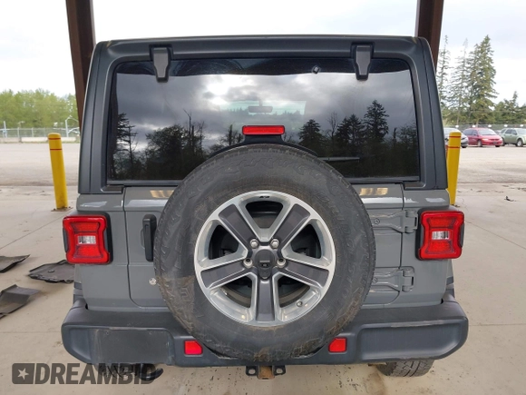 2019 Jeep Wrangler Unlimited Sahara with VIN 1C4HJXEN0KW540591, listed as a IAAI auction lot 42076235 with 41,016 mi miles and . Bid and sale history available at DreamBid. Image 17.