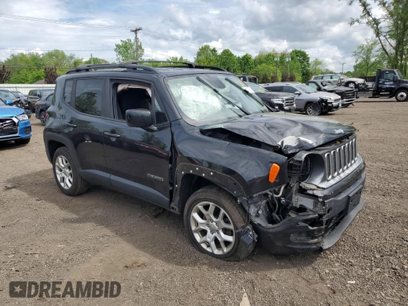 2017 Jeep Renegade Latitude with VIN ZACCJBBB9HPE93266, listed as a Copart auction lot 57119715 with 118,596 mi miles and Non repairable. Bid and sale history available at DreamBid. Image 4.