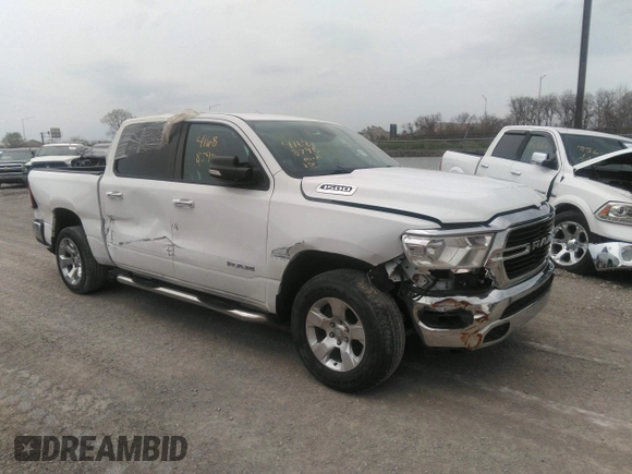 2019 Ram 1500 Big Horn/Lone Star with VIN 1C6RRFFG4KN790971, listed as a IAAI auction lot 41688790 with 63,366 mi miles. Bid and sale history available at carsss.com. Image 1.