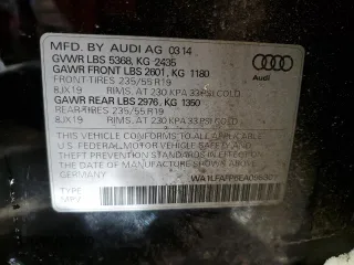 2014 Audi Q5 Premium Plus with VIN WA1LFAFP6EA098307, listed as a Copart auction lot 45463905 with Not provided miles and Salvage title. Bid and sale history available at DreamBid. Image 13.