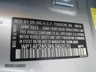 2017 Porsche Macan Turbo с VIN WP1AF2A53HLB60570, выставлен на аукционе IAAI как лот 42499063 с пробегом 49 065 миль миль и . История ставок и продаж доступна на DreamBid. Изображение 9.