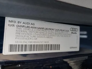 2006 Audi A4 1.8T with VIN WAUAC48H86K007804, listed as a Copart auction lot 82845324 with 72,122 mi miles and Clean Title. Bid and sale history available at carsss.com. Image 12.