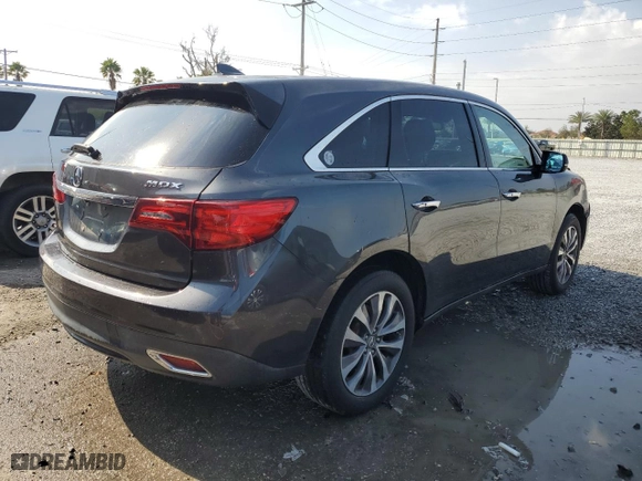 2015 Acura MDX Tech Pkg with VIN 5FRYD3H45FB003243, listed as a Copart auction lot 42966645 with 117,961 mi miles and Salvage Title. Bid and sale history available at carsss.com. Image 3.