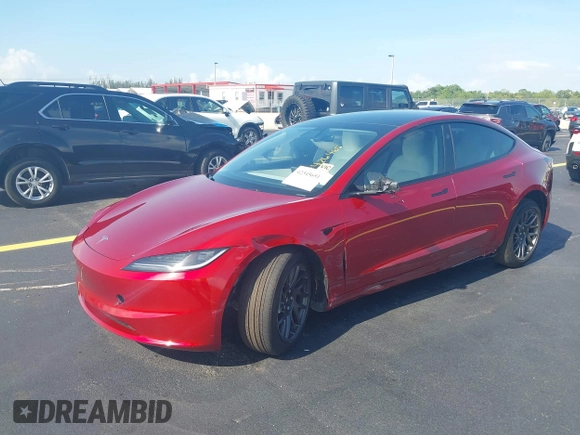 2025 Tesla Model 3 Long Range with VIN 5YJ3E1EA6SF967254, listed as a IAAI auction lot 42345651 with 1,180 mi miles and . Bid and sale history available at DreamBid. Image 18.