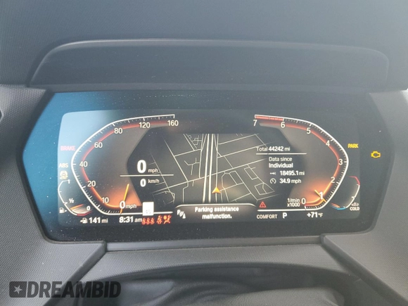 2021 BMW 2 Series 228i with VIN WBA53AK03M7J34205, listed as a Copart auction lot 50323325 with 44,242 mi miles and Salvage Title. Bid and sale history available at DreamBid. Image 9.