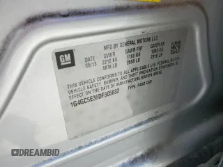 2013 Buick LaCrosse Leather with VIN 1G4GC5E36DF305832, listed as a Copart auction lot 53263865 with 105,373 mi miles and Salvage Title. Bid and sale history available at carsss.com. Image 14.