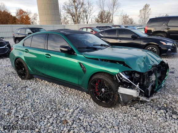 2022 BMW M3 Competition xDrive with VIN WBS43AY01NFN12110, listed as a Copart auction lot 77625594 with 0 mi miles and Salvage Title. Bid and sale history available at carsss.com. Image 4.
