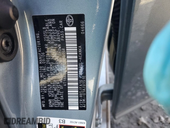 2007 Toyota Avalon XL with VIN 4T1BK36B17U185168, listed as a Copart auction lot 51603335 with 118,520 mi miles and Salvage Title. Bid and sale history available at carsss.com. Image 13.