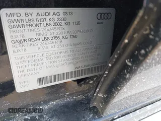 2013 Audi allroad Premium Plus with VIN WA1UFAFL2DA229815, listed as a IAAI auction lot 41537453 with 130,936 mi miles. Bid and sale history available at carsss.com. Image 9.