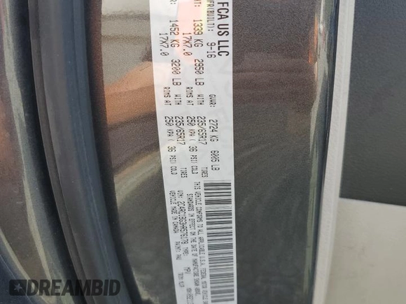 2017 Chrysler Pacifica Touring L with VIN 2C4RC1BG3HR576178, listed as a Copart auction lot 52801685 with 151,904 mi miles and Salvage Title. Bid and sale history available at DreamBid. Image 14.