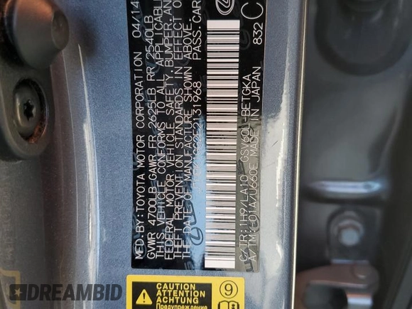 2014 Lexus ES 350 with VIN JTHBK1GG2E2131968, listed as a Copart auction lot 51695955 with 215,180 mi miles and Salvage Title. Bid and sale history available at carsss.com. Image 12.