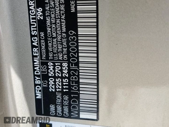 2018 Mercedes-Benz E 400 with VIN WDD1J6FB2JF020039, listed as a Copart auction lot 52329585 with 62,303 mi miles and Salvage Title. Bid and sale history available at DreamBid. Image 14.