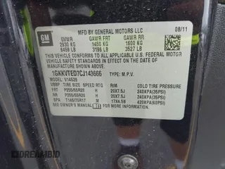 2012 GMC Acadia Denali z VIN 1GKKVTED7CJ143666, wystawiony jako IAAI lot #42290603 z przebiegiem 151 385 mil mil oraz . Historia ofert i sprzedaży dostępna na DreamBid. Obrazek 9.