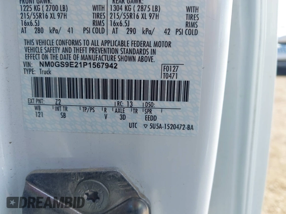 2023 Ford Transit Connect XL z VIN NM0GS9E21P1567942, wystawiony jako IAAI lot #42090726 z przebiegiem 12 347 mil mil oraz . Historia ofert i sprzedaży dostępna na DreamBid. Obrazek 9.