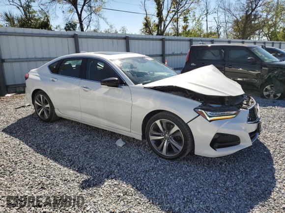 2021 Acura TLX w/Advance Package with VIN 19UUB5F62MA003777, listed as a Copart auction lot 48398195 with 34,342 mi miles and Non Repairable. Bid and sale history available at carsss.com. Image 4.
