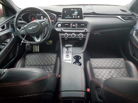 2019 Genesis G70 Advanced with VIN KMTG34LE2KU017271, listed as a Copart auction lot 45771455 with 114,707 mi miles and Salvage title. Bid and sale history available at DreamBid. Image 8.