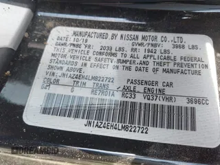 2020 Nissan 370Z с VIN JN1AZ4EH4LM822722, выставлен на аукционе IAAI как лот 42145145 с пробегом 47 573 миль миль и . История ставок и продаж доступна на DreamBid. Изображение 9.