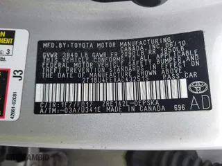 2010 Toyota Corolla with VIN 2T1BU4EEXAC432515, listed as a IAAI auction lot 42019459 with 267,404 mi miles. Bid and sale history available at carsss.com. Image 9.