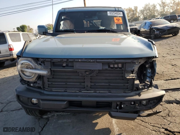 2023 Ford Bronco with VIN 1FMEE5BP8PLB50490, listed as a Copart auction lot 83254834 with 0 mi miles and Salvage Title. Bid and sale history available at carsss.com. Image 5.