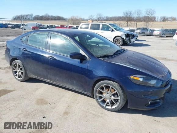 2015 Dodge Dart SXT with VIN 1C3CDFBB8FD300586, listed as a IAAI auction lot 41759747 with 161,380 mi miles. Bid and sale history available at carsss.com. Image 1.