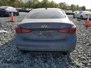 2021 Infiniti Q50 Red Sport 400 with VIN JN1FV7DP1MM850085, listed as a Copart auction lot 52563075 with Not provided miles and Salvage title. Bid and sale history available at DreamBid. Image 6.
