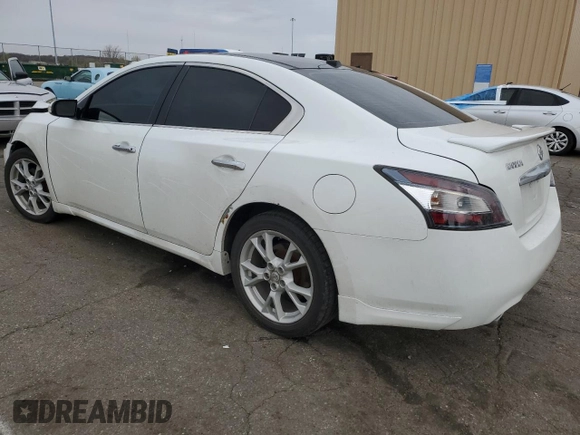 2014 Nissan Maxima SV with VIN 1N4AA5AP2EC498224, listed as a Copart auction lot 52501575 with 97,980 mi miles and Salvage Title. Bid and sale history available at DreamBid. Image 2.