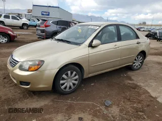 2009 Kia Spectra LX with VIN KNAFE222195652337, listed as a Copart auction lot 45874605 with 141,149 mi miles and Salvage Title. Bid and sale history available at carsss.com. Image 1.