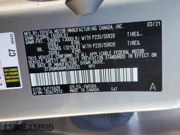2021 Lexus RX 450h with VIN 2T2HGMDA6MC066035, listed as a Copart auction lot 65873235 with 51,949 mi miles and Salvage title. Bid and sale history available at DreamBid. Image 13.