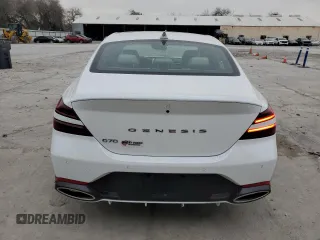 2024 Genesis G70 2.5T with VIN KMTG34SC8RU137005, listed as a Copart auction lot 45147975 with 5,448 mi miles and Salvage Title. Bid and sale history available at carsss.com. Image 6.