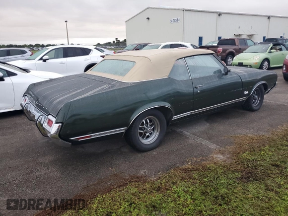 1971 Oldsmobile Cutlass with VIN 342671M222369, listed as a Copart auction lot 75074494 with Not Provided miles and Salvage Title. Bid and sale history available at DreamBid. Image 3.