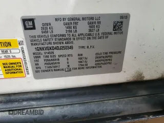 2013 Chevrolet Traverse LT with VIN 1GNKVGKD4DJ250349, listed as a Copart auction lot 51431245 with 182,837 mi miles and Salvage Title. Bid and sale history available at DreamBid. Image 13.