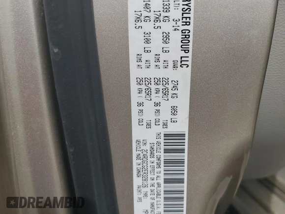 2014 Dodge Grand Caravan SXT 30th Anniversary with VIN 2C4RDGCG2ER328126, listed as a Copart auction lot 74277684 with Not Provided miles and Salvage Title. Bid and sale history available at DreamBid. Image 14.