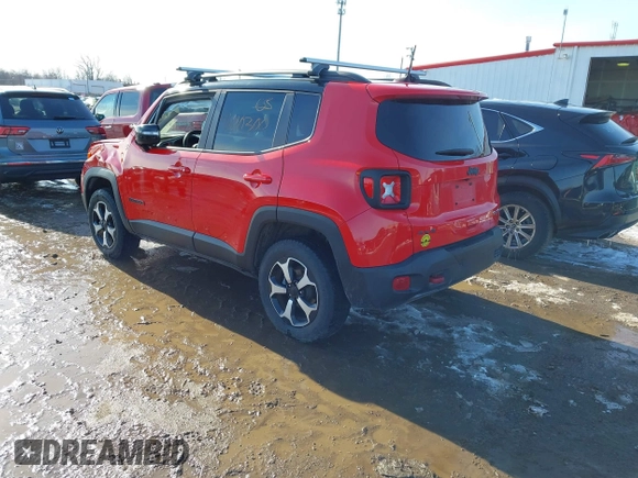 2022 Jeep Renegade Trailhawk with VIN ZACNJDC18NPN60863, listed as a IAAI auction lot 41610300 with 18,018 mi miles and . Bid and sale history available at DreamBid. Image 3.
