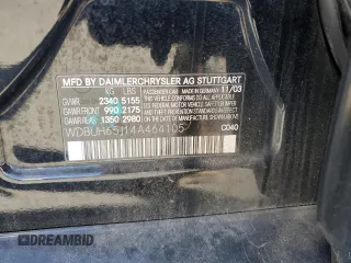 2004 Mercedes-Benz E 320 with VIN WDBUH65J14A464105, listed as a Copart auction lot 76832424 with 207,896 mi miles and Salvage Title. Bid and sale history available at DreamBid. Image 12.
