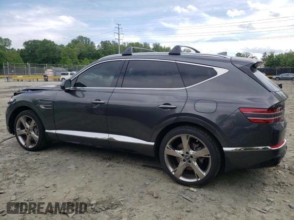 2022 Genesis GV80 with VIN KMUHCESC5NU100445, listed as a Copart auction lot 55877355 with 32,684 mi miles and Salvage title. Bid and sale history available at DreamBid. Image 2.