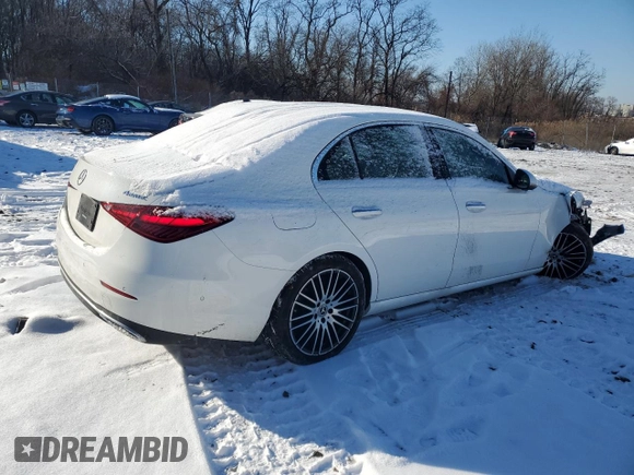 2023 Mercedes-Benz C 300 with VIN W1KAF4HB6PR141621, listed as a Copart auction lot 89319875 with 18,962 mi miles and Salvage Title. Bid and sale history available at DreamBid. Image 3.
