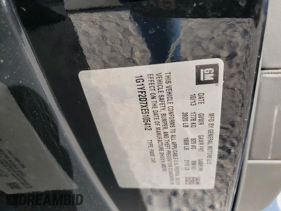 2014 Chevrolet Corvette 3LT with VIN 1G1YF2D7XE5105412, listed as a Copart auction lot 76275714 with Not provided miles and Non repairable. Bid and sale history available at DreamBid. Image 13.