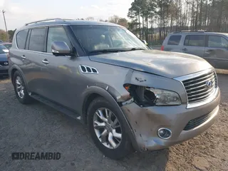2011 Infiniti QX56 8-passenger with VIN JN8AZ2NC1B9301274, listed as a IAAI auction lot 41865441 with 221,759 mi miles. Bid and sale history available at carsss.com. Image 1.