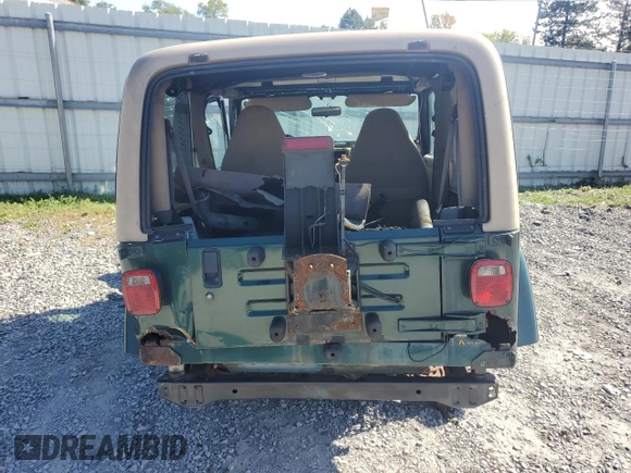 2000 Jeep Wrangler Sahara with VIN 1J4FA59S0YP720856, listed as a Copart auction lot 73128204 with 0 mi miles and Clean Title. Bid and sale history available at carsss.com. Image 6.