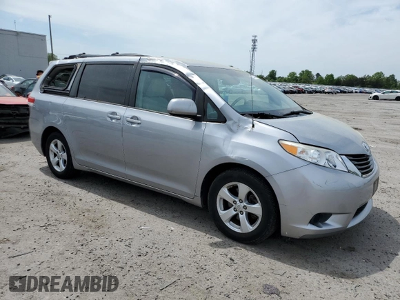 2012 Toyota Sienna LE AAS with VIN 5TDKK3DC8CS224045, listed as a Copart auction lot 54442985 with 54,184 mi miles and Salvage Title. Bid and sale history available at DreamBid. Image 4.